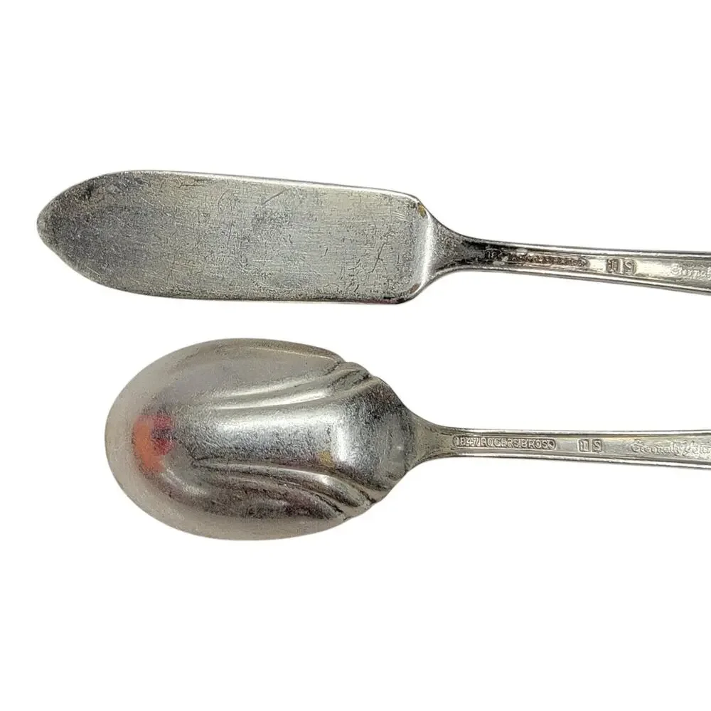 1847 Rogers Bros Eternally Yours Silverplate Teaspoon Flat Butter Knife Set